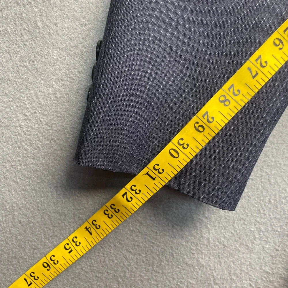 Johnny‎ Carson Men Blazer Navy Blue Pinstripe 40 Vintage Business Professional